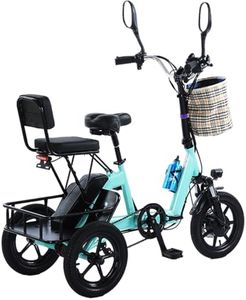 pedenencelia Electric Tricycle For Adults/Electric Trike, 12in Folding Fat Tire 3 Wheel, Range 45-70km, With Large Basket And 48v 10.4 Ah Removable Battery 3 Wheel Electric Bike Green