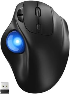 Yadkbo Ergonomic Wireless Trackball Mouse, 3 Device Connection, 5 Level DPI