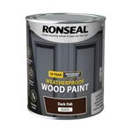 Ronseal 10 Year Weatherproof 2-in-1 Wood Paint Dark Oak Gloss 750ml