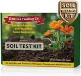 Premium Soil Test Kit: 40 Complete Tests for Lawns, Gardens, and Vegetables. Tests for Ammonia Nitrogen, pH, Phosphorus, and Potassium.