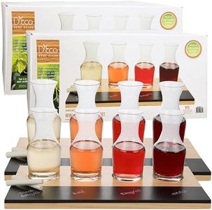 D'Eco Wine Tasting Flight Sampler Boards (2 Pack)- Set Includes Eight 6 oz Decanter Glasses & 2 Wood Paddles w Chalkboards- Great for Charcuterie Boards, Wine Tastings & Brunch - Wedding Gift