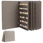 Les-Theresa 8 Pages Enamel Pin Display Pages, Pin Collection Display Book 10.2X8.4In Pin Collector Storage, Brooch Holder Page-Flip Pin Display Holder, Enamel Pin Display Stand For Store 180 (Beige)