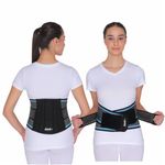 Asmofit Lumbar Support Pain Relief Lumbo Sacral Belt Waist Wrap Lower Back pain Sprain Strain Injury recovery Home Office Men & Women (Black & Blue, Special (44-54 Inches))