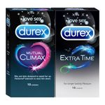 Durex Mutual Climax Condoms - 10 Count & Durex Condoms, Extra Time - 10 Count