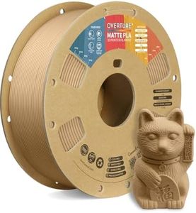 OVERTURE PLA Matte Filament 1.75mm, Matte PLA Roll 1kg Cardboard Spool (2.2lbs), Dimensional Accuracy +/- 0.03 mm (Matte Light Brown)