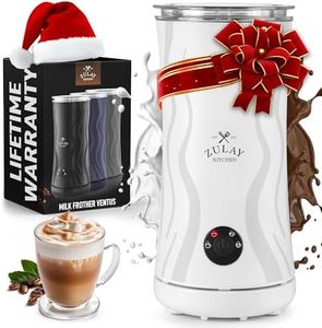 Zulay 4-in-1 Milk Frother and Steamer - Automatic Hot and Cold Foam Maker with Auto Shut Off & Temperature Control for Coffee, Latte, Cappuccino, Hot Chocolate - White