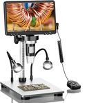 Tobo DM9 7'' LCD Digital Microscope 1200X, 1080P Coin Microscope with 12MP Camera Sensor, 10 LED Lights - Ideal for Coin Collectors and Electronics Enthusiasts, Windows/Mac OS Compatible