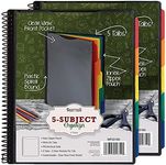 Samsill 2 Pack 10 Pocket Project Organizer with 5 Dividers,File Folders Letter Size,Customizable Front Cover,Inner Zipper Pouch,Erasable Write-On Tabs in Assorted Colors, Plastic Folders with Pockets