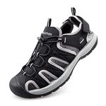 Knixmax Men Walking Sandals Closed Toe Outdoor Sports Sandals Summer Hiking Shoes Water Sandles Black 9UK - 43EU