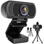 1080P Webcam with Microphone, HD Webcam Web Camera with Tripod Stand, Widescreen USB Computer Camera, Streaming Mic Webcam for Online Calling/Conferencing, Zoom/Skype/Facetime/YouTube, Laptop/Desktop