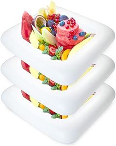 Novelty Place Inflatable Ice Serving Buffet Bar - Salad Food & Drinks Cooler Serving Tray for Summer Party Picnic & Camping (Pack of 3, 24 Inches)