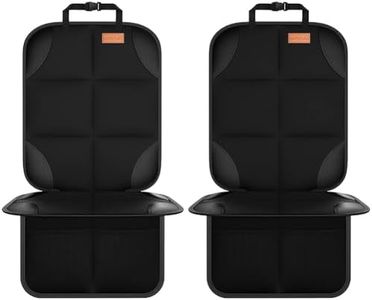 SMART ELF Car Seat Protector, 2Pack Seat Protector Protect Child Seats with Thickest Padding and Non-Slip Backing Mesh Pockets for Baby and Pet,Sedan SUV Truck (Black)