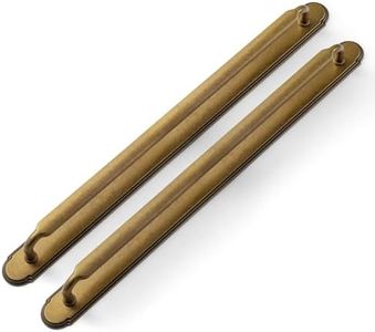 Goo-Ki 6 Pack Cabinet Pulls with Base Plate/Backplate Antique Brass,12-3/5 Inch Hole Center Retro Brass Vintage Zinc Alloy Kitchen Drawer Pulls Handles with Spacer