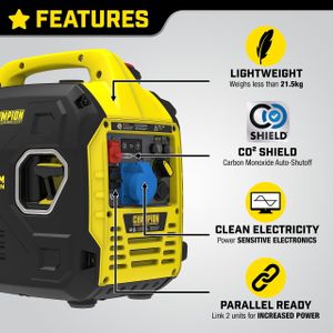 Champion Atom Fusion 3000W Portable Petrol Inverter Generator – Ultra-Quiet, Lightweight