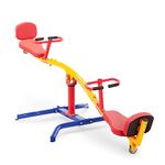 Gym Dandy Spinning Teeter Totter - Impact Absorbing Kids Playground Equipment - 360 Degree Rotation TT-360, Red, Yellow & Blue, 99 Inch