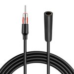 RED WOLF 52 Inch Car FM AM Radio Antenna Extension Cable DIN Male Plug to Female Socket RG58 Coaxial Aerial Cable Universal for Auto Vehicle Truck Car Stereo Head Unit CD Media Receiver Player