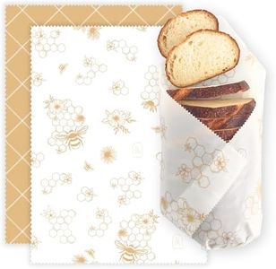 Beeswax Bread Wraps – Reusable, Eco-Friendly, Organic Cotton Wraps for Food, Sourdough, Artisan Bread, Sandwiches, Baked Goods– Plastic-Free, Biodegradable, Zero Waste, Sustainable Kitchen Storage