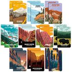 20 Pack National Park Mini Notebook Pocket Adventure Notebook Memo Book Mountain Art Prints Small Notepad for Adventure Seekers, Hikers, Travellers, 3.2 x 5 Inches,10 Styles