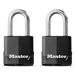 MASTER LOCK Pack of 2 High Security Padlocks, Security Level 8/10, Outdoor, Keyed, Covered Laminated Steel, Weatherproof, Medium Shackle