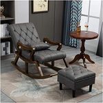 CRAFTCITY Ergonomic Rosewood Rocking Chair (Grey 3)