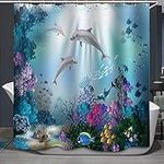 TJZ HOME Dolphin Shower Curtain Und