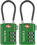 TSA Approved Luggage Locks, Travel Locks Which Also Work Great as Gym Locks, Toolbox Lock, Backpack and More 1,2,4,6 &10 pk (Army Green)