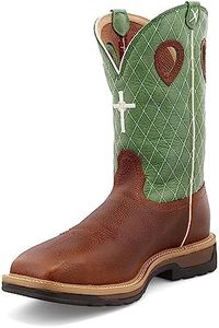 Twisted X Men's Lite Cowboy Workboot Steel Toe, Cognac Pebble/Lime - 9 2E US