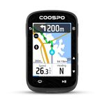 COOSPO Color Touchscreen GPS Bike Computer CS600, Wireless IP67 Waterproof Cycling GPS Speedometer with Bluetooth/ANT+, Backlight Route Navigation, Support Bike Radar & 36H Battery Life
