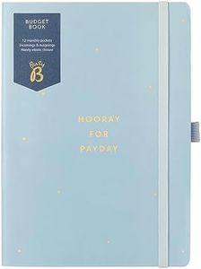 Busy B Budget Book - Cloud Blue - Monthly Budget Planner with Handy Receipt Storage Pockets and Pen Loop