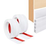 Door Draft Stopper 2Pack Door Bottom Seal Strip - Self-Adhesive Under Door Sweep Weather Stripping, Anti-Noise, Anti-Bug in White, by SUNMON