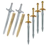 Metal Dragon 77th Plastic Medieval Knight Swords Set Include 6 Pack 22" Swords with 2 Pack Sheaths for Cosplay Costume Accessory