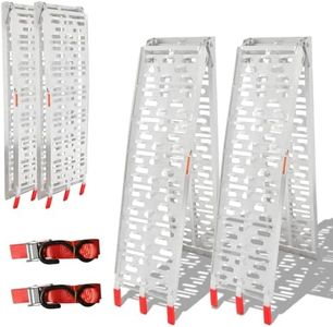 Herrselsam 2 rampe pieghevoli in alluminio, 226 x 30,5 x 5,5 cm, max. 680 kg, per moto, rimorchi, tosaerba. Argento