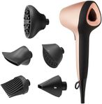 Remington Air3D Plus Hair Dryer, D7779AU, 1800W (AU Plug), Ionic Conditioning For Ultra Smooth Finish, Lightweight, 5 Attachments (Including Diffuser & Curling Concentrator), Black & Rose Gold