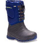 Merrell Snow Quest Lite Waterproof Snow Boot (Little Kid/Big Kid), Grey/Cobalt, 6 M US Big Kid