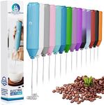 Powerful Milk Frother Handheld Foam Maker, Mini Whisk Drink Mixer for Coffee, Cappuccino, Latte, Matcha, Hot Chocolate, No Stand, Sky Blue