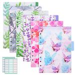 Discbound Tab Dividers, 2 Set 12Pcs A5 Binder Index Dividers, PVC Insertable Binder Index Page, Plastic Index Tab Binder Dividers for 6 Rings Notebooks Travel Diary Journal Planner (Floral Themes)