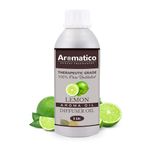 AROMATICO 1Ltr Lemon Diffuser Oil with Strong, Long-Lasting Aroma. Premium Aroma Oil for Homes, Offices & Showrooms. Aromatherapy, Diffusers, Air Purifiers, Vaporizers - 1 Liter (1000 ml)