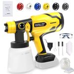 Cordless Paint Sprayer for Dewalt 20V MAX Battery, 600W Home HVLP Electric Paint Spray Gun with 6 Nozzle for House Painting/Interior/Wood/Walls/Furniture (Tool Only)