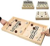 Inscape Data Fast Sling Puck Game Paced, Table Desktop Battle,Winner Board Games Toys for Adults Parent-Child Interactive Chess Toy Board Table Game (Large-Foldable)