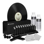 Knox Vinyl Record Cleaner Spin Kit - Washer Basin, Air Drying Rack, Cleaning Fluid, Brushes and Rollers Dryer and Microfiber Cloths - Washes and Dries 7", 10" and 12" Discs