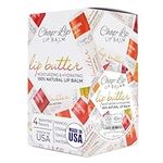 CHAP-LIP Lip Balm 60 Ct. with Fruit Flavors, Cocoa Butter, Coconut Oil. Moisturizing Vitamin E & Total Hydration Treatment & Soothing Lip Therapy 100% natural Made in USA