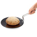 Hawkins Futura 24 cm Roti Tava, Hard Anodised Tawa, Induction Tawa, Black (IART24)