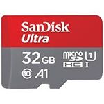 SanDisk Ultra 32 GB microSDHC Memory Card + SD Adapter with A1 App Performance Up to 120 MB/s, Class 10, U1, SDSQUA4-032G-GN6MA , Red/Grey