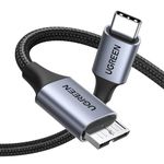 UGREEN 10 Gbps Micro B to USB C Hard Drive Cables USB C to Micro B, External Hard Drive Cable Compatible with MacBook Pro Air, iPad Tablet, iPhone 15, Galaxy S24, WD Seagate etc, 1.5FT