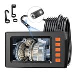 Mycket Dual Lens Industrial Endoscope, 1080P HD Digital Borescope Inspection Camera, Split Screen, IP67 Waterproof Camera, 4.3" Screen Sewer Camera with 9 LED Lights,16.5FT Semi-Rigid Cable, 2600mAh