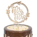 Riceel Wedding Wooden Cake Topper, Mr Mrs Decoration Wedding Cake Topper Wood for Wedding Cake Cake Decoration Wedding Cake Topper Wedding for Wedding Anniversary Engagement Wood Colour