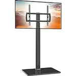 Universal Floor TV Stand with Mount 80 Degree Swivel Height Adjustable and Space Saving Design for Most 27 to 65 inch LCD, LED OLED TVs, Perfect for Corner & Bedroom HT1002B