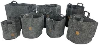 Oakland Gardens 16 Litre Fabric Pot Grow Bag Plant Pots Breathable Container Root Tree Pouch With Handles- Pack of 8