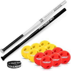 PowerNet Overload & Underload Training Baseball Bat Bundle, Baseball Training Equipment for Improved Speed, Power & Coordination (2 Bats + 12 Balls)