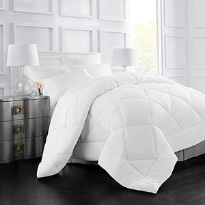 Dream Homme 180 GSM Microfibre Reversible Quilt for Single Bed | AC Comforter Blanket Duvet for Summer (White)